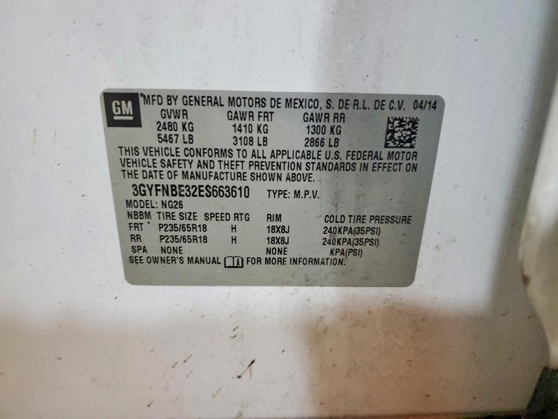 Photo 14 from auction – 2014 CADILLAC SRX with VIN 3GYFNBE32ES663610