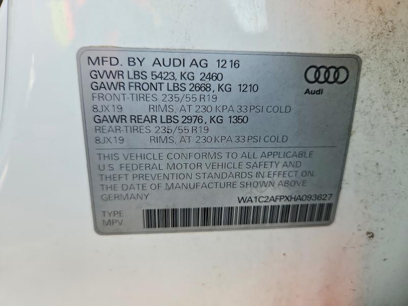 Photo 14 from auction – 2017 AUDI Q5 with VIN WA1C2AFPXHA093627