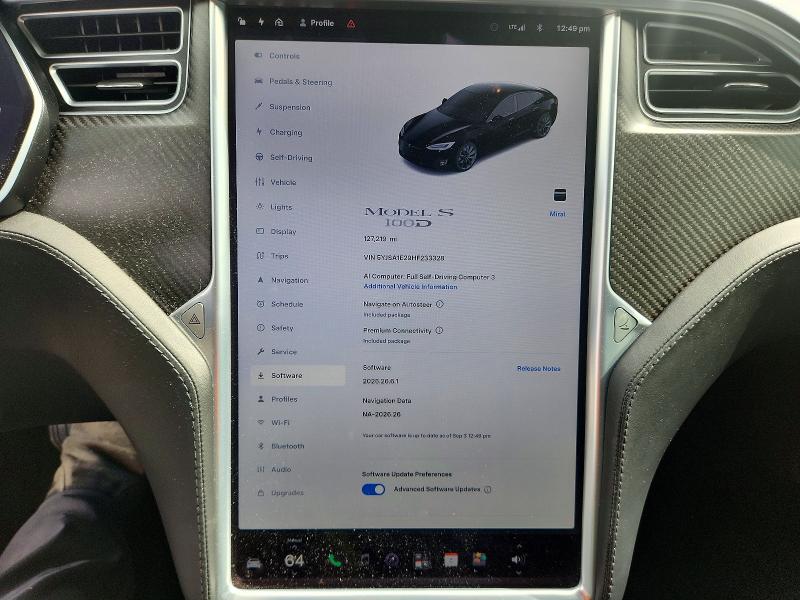 Photo 9 from auction – 2017 TESLA MODEL S with VIN 5YJSA1E29HF233328