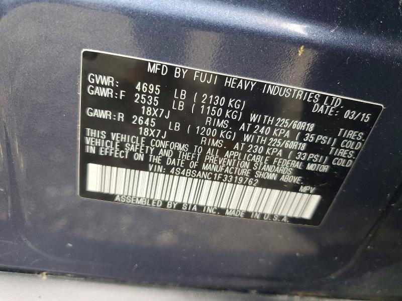 Photo 14 from auction – 2015 SUBARU OUTBACK with VIN 4S4BSANC1F3319762