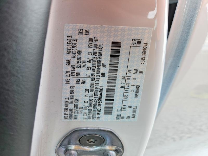Photo 14 from auction – 2021 FORD ESCAPE with VIN 1FMCU0F65MUA47001