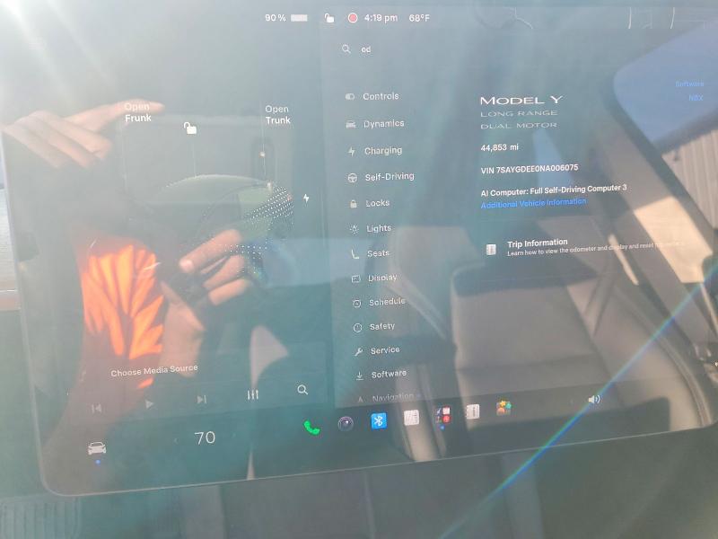 Zdjęcie 9 z aukcji – 2022 TESLA MODEL Y z VIN 7SAYGDEE0NA006075