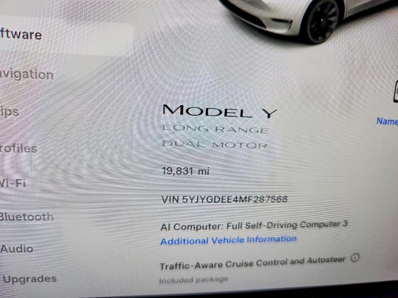 Foto 9 de la subasta – 2021 TESLA MODEL Y con VIN 5YJYGDEE4MF287568