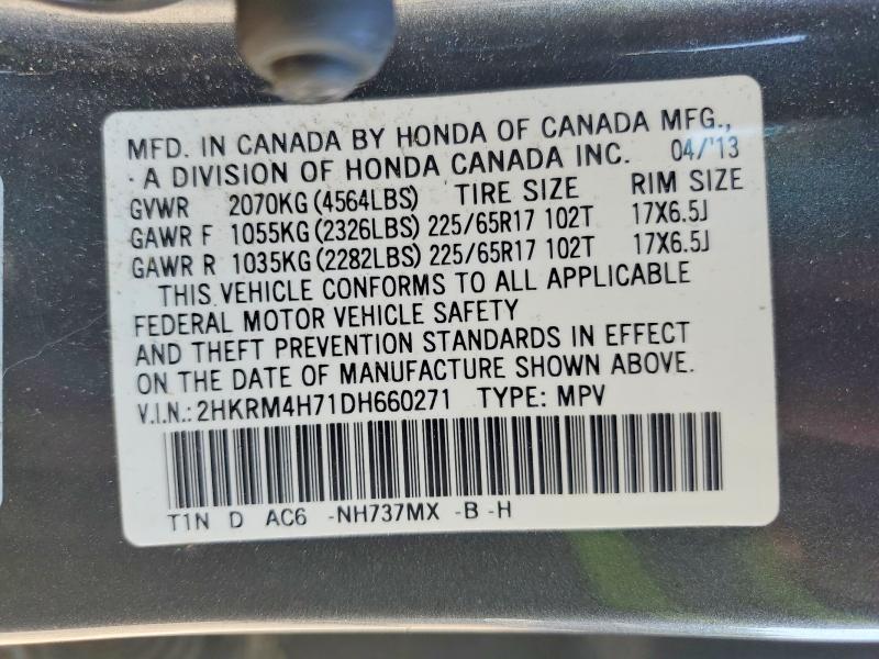 Снимка 14 от търг – 2013 HONDA CR-V с VIN 2HKRM4H71DH660271