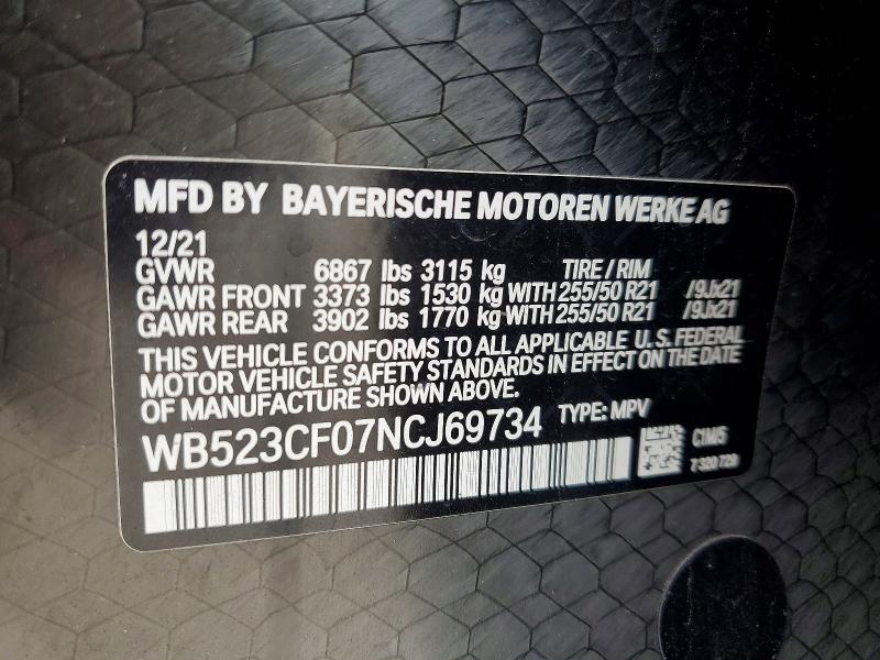 Zdjęcie 14 z aukcji – 2022 BMW IX z VIN WB523CF07NCJ69734
