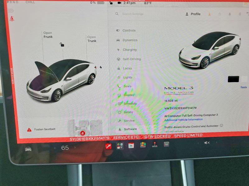 Фото 9 с аукциона – 2019 TESLA MODEL 3 с VIN 5YJ3E1EBXKF514179