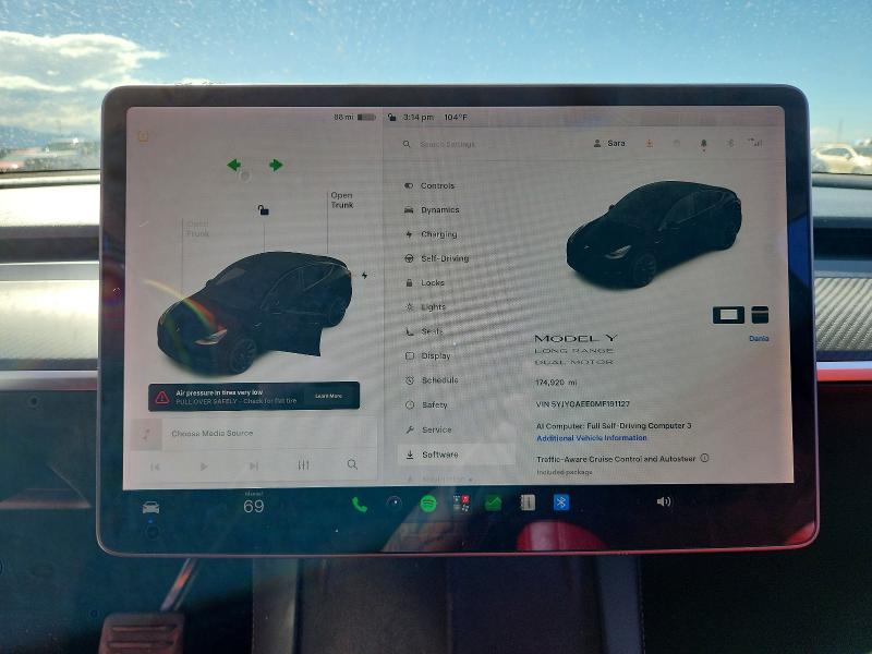 Photo 9 from auction – 2021 TESLA MODEL Y with VIN 5YJYGAEE0MF191127