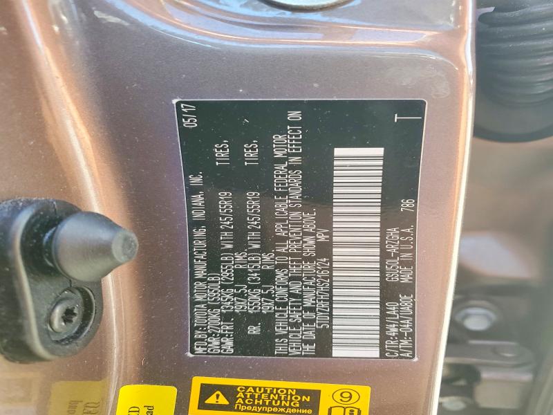 Photo 14 from auction – 2017 TOYOTA HIGHLANDER with VIN 5TDYZRFH7HS216124