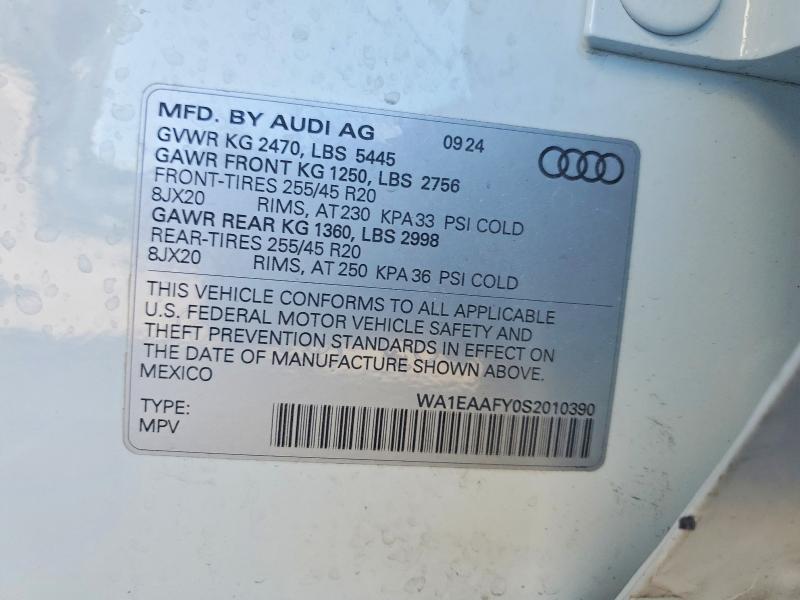 Photo 14 from auction – 2025 AUDI Q5 with VIN WA1EAAFY0S2010390