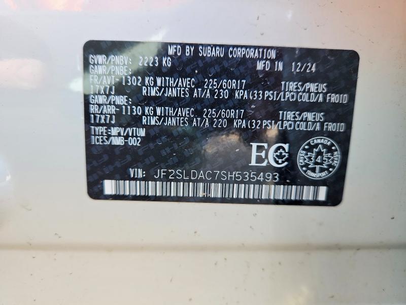 Photo 14 from auction – 2025 SUBARU FORESTER with VIN JF2SLDAC7SH535493