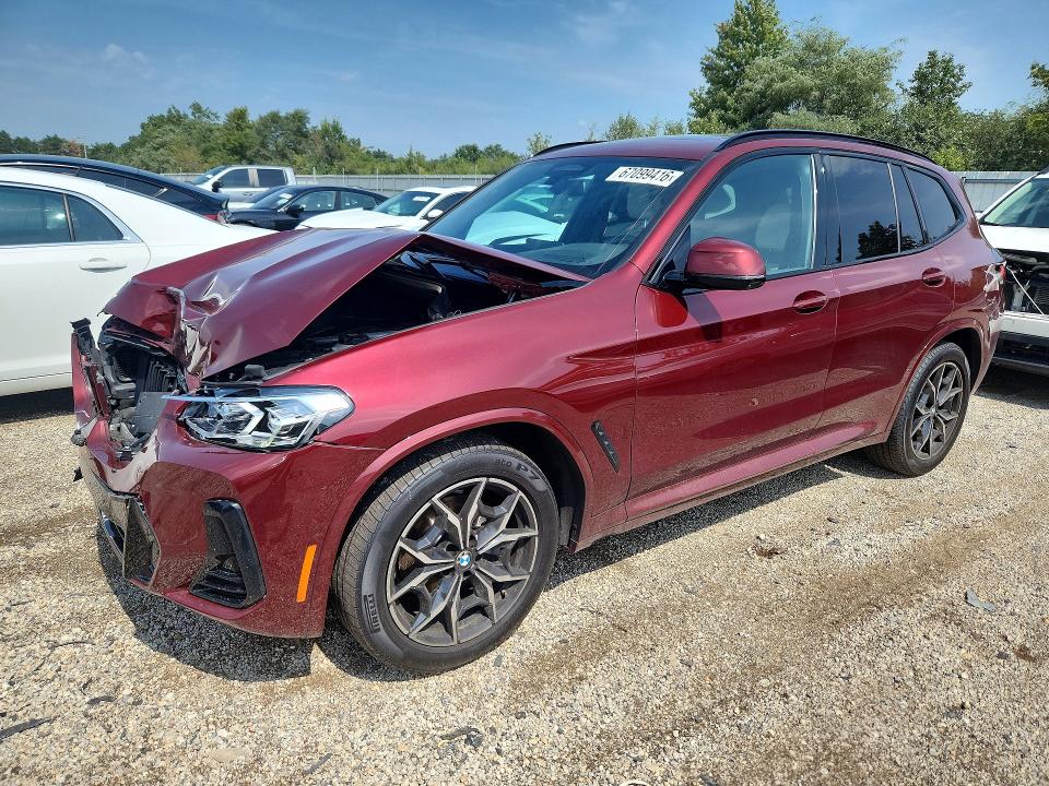 BMW X3 2024 with VIN 5UX53DP08R9U71203 - Photo from auction