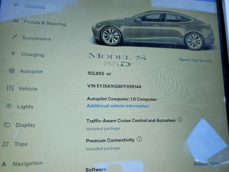 Foto 9 de la subasta – 2015 TESLA MODEL S con VIN 5YJSA1H28FF095144