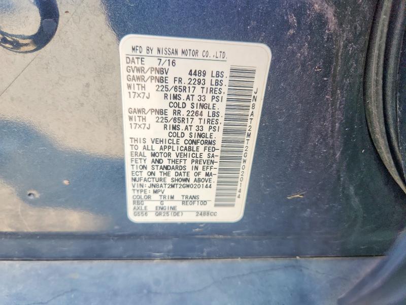 Photo 14 from auction – 2016 NISSAN ROGUE with VIN JN8AT2MT2GW020144