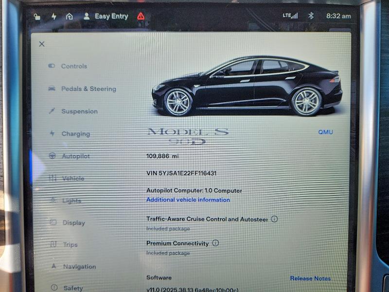 Photo 9 from auction – 2015 TESLA MODEL S with VIN 5YJSA1E22FF116431