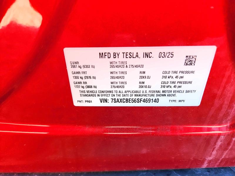 Zdjęcie 14 z aukcji – 2025 TESLA MODEL X z VIN 7SAXCBE56SF469140