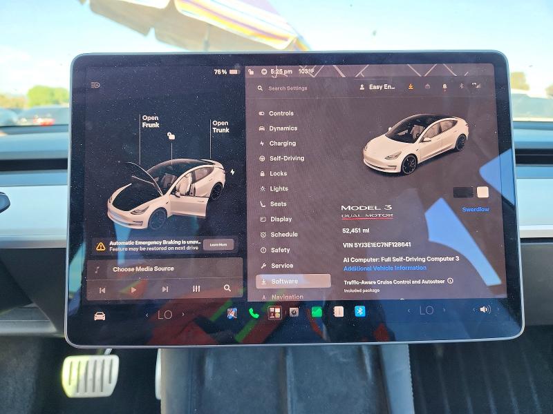 Photo 9 from auction – 2022 TESLA MODEL 3 with VIN 5YJ3E1EC7NF128641