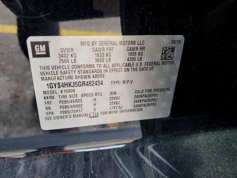 Photo 14 from auction – 2016 CADILLAC ESCALADE with VIN 1GYS4HKJ5GR482434