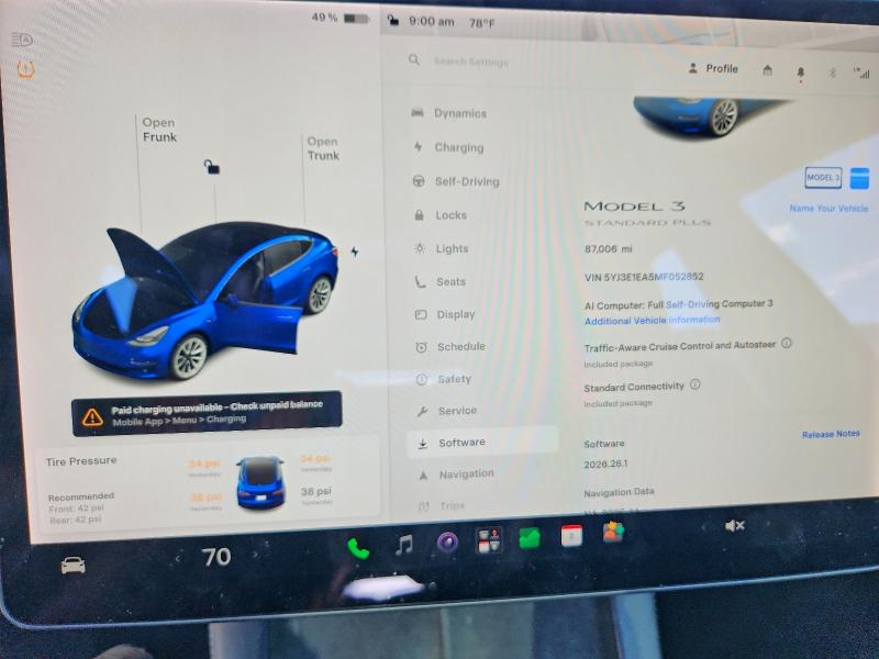 Photo 9 from auction – 2021 TESLA MODEL 3 with VIN 5YJ3E1EA5MF052852