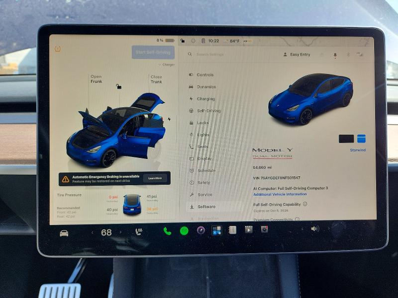 Снимка 9 от търг – 2022 TESLA MODEL Y с VIN 7SAYGDEF9NF501547