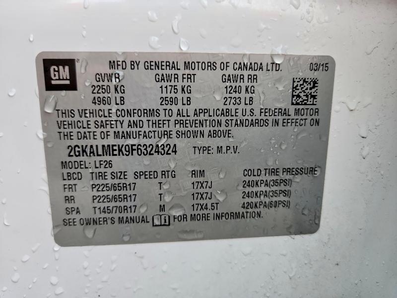 Снимка 14 от търг – 2015 GMC TERRAIN с VIN 2GKALMEK9F6324324