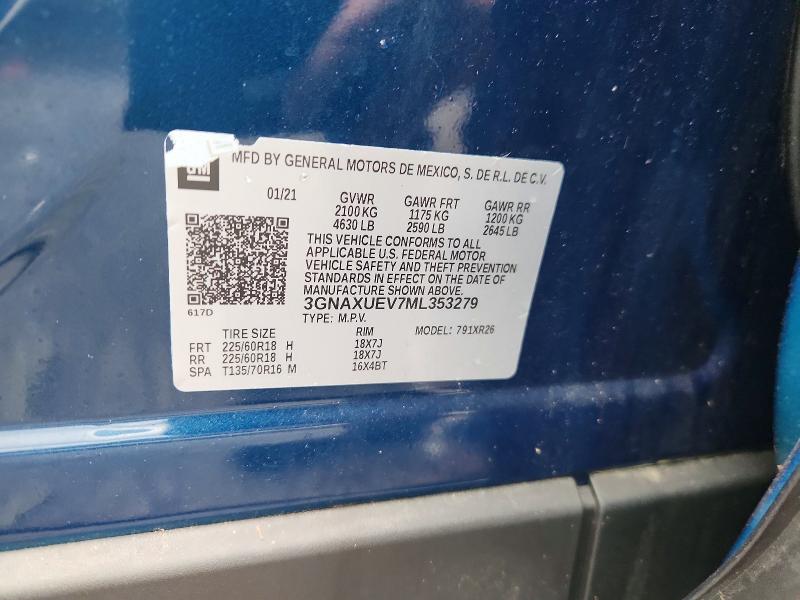 Photo 14 from auction – 2021 CHEVROLET EQUINOX with VIN 3GNAXUEV7ML353279