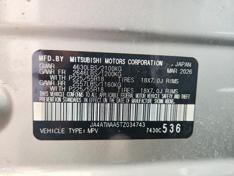 Photo 14 from auction – 2026 MITSUBISHI ECLIPSE CROSS with VIN JA4ATWAA5TZ034743