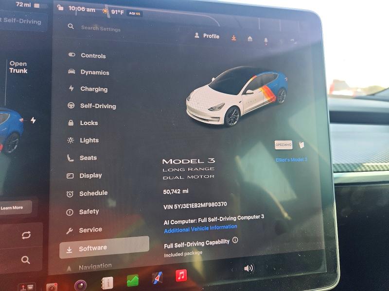 Foto 9 de la subasta – 2021 TESLA MODEL 3 con VIN 5YJ3E1EB2MF980370