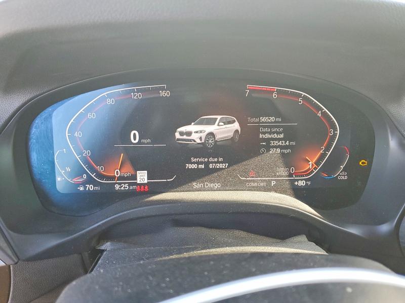 Photo 9 from auction – 2022 BMW X3 with VIN 5UX53DP03N9L14608