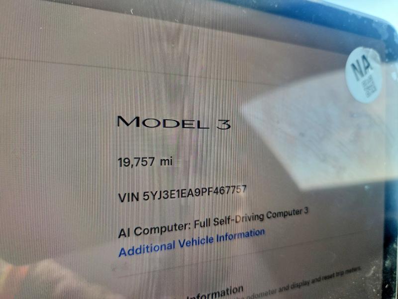 Foto 9 de la subasta – 2023 TESLA MODEL 3 con VIN 5YJ3E1EA9PF467757