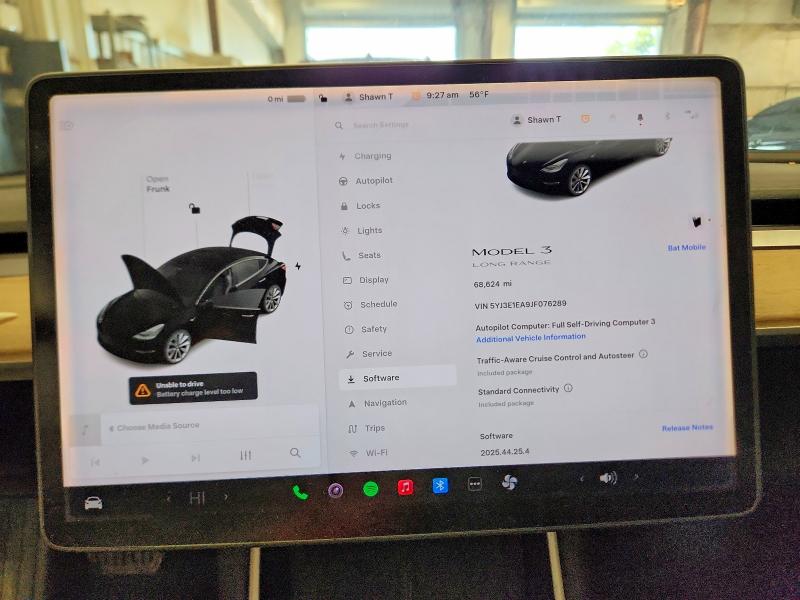 Photo 9 from auction – 2018 TESLA MODEL 3 with VIN 5YJ3E1EA9JF076289