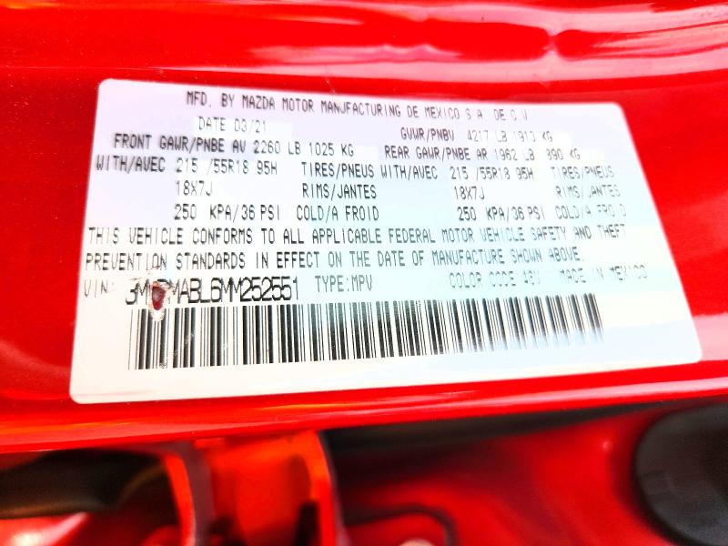 Photo 14 from auction – 2021 MAZDA CX-30 with VIN 3MVDMABL6MM252551