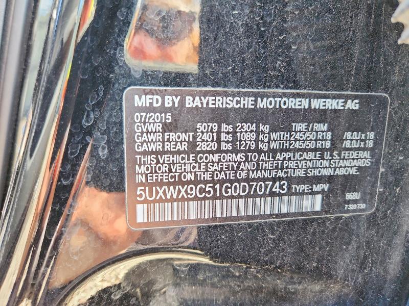 Photo 14 from auction – 2016 BMW X3 with VIN 5UXWX9C51G0D70743