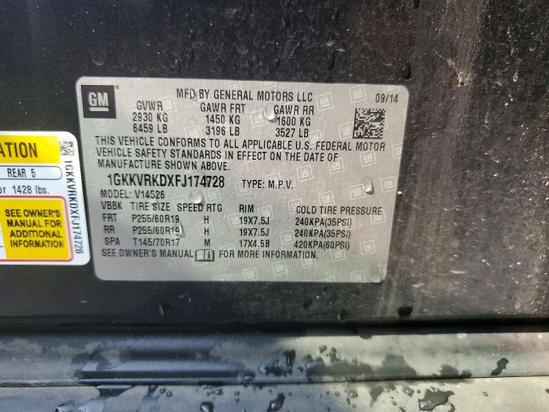 Photo 14 from auction – 2015 GMC ACADIA with VIN 1GKKVRKDXFJ174728