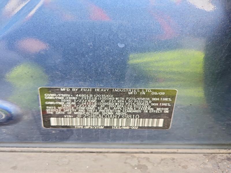 Photo 14 from auction – 2010 SUBARU FORESTER with VIN JF2SH6AC0AH739810