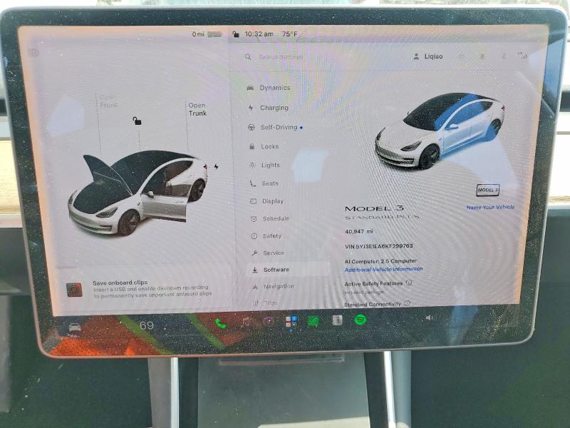Photo 9 from auction – 2019 TESLA MODEL 3 with VIN 5YJ3E1EA6KF299763