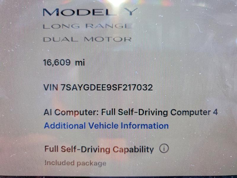 Снимка 9 от търг – 2025 TESLA MODEL Y с VIN 7SAYGDEE9SF217032