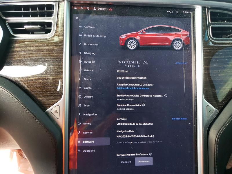 Снимка 9 от търг – 2016 TESLA MODEL X с VIN 5YJXCBE20GF004959