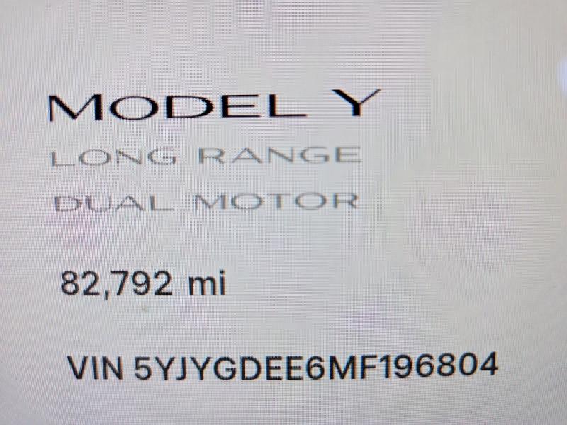 Foto 9 de la subasta – 2021 TESLA MODEL Y con VIN 5YJYGDEE6MF196804