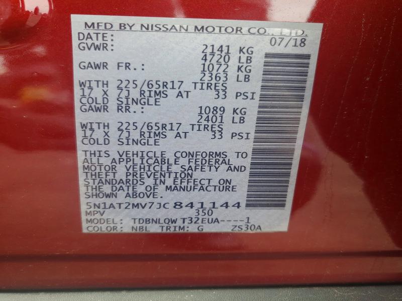 Photo 14 from auction – 2018 NISSAN ROGUE with VIN 5N1AT2MV7JC841144