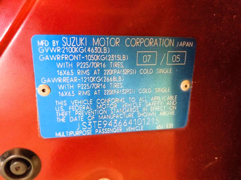 Photo 14 from auction – 2006 SUZUKI GRAND VITARA with VIN JS3TE943664101215