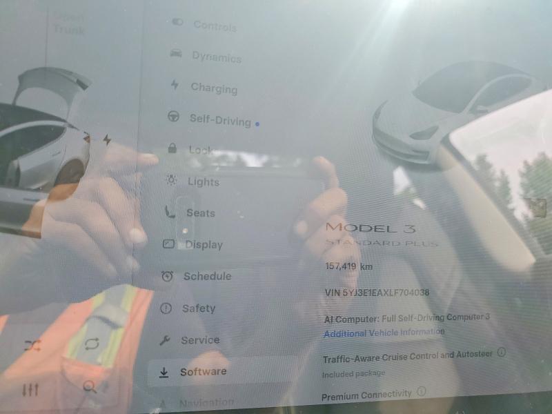 Photo 9 from auction – 2020 TESLA MODEL 3 with VIN 5YJ3E1EAXLF704038