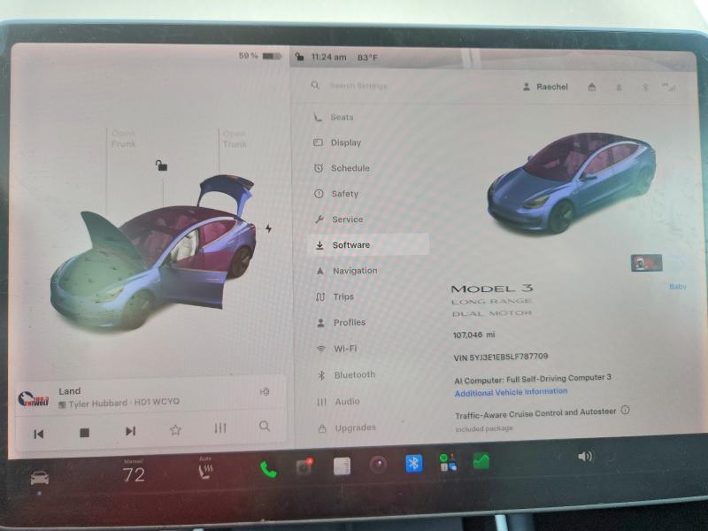Photo 9 from auction – 2020 TESLA MODEL 3 with VIN 5YJ3E1EB5LF787709