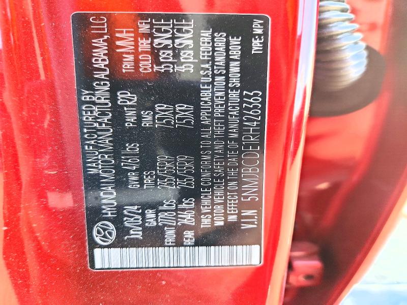 Photo 14 from auction – 2024 HYUNDAI TUCSON with VIN 5NMJBCDE1RH426363