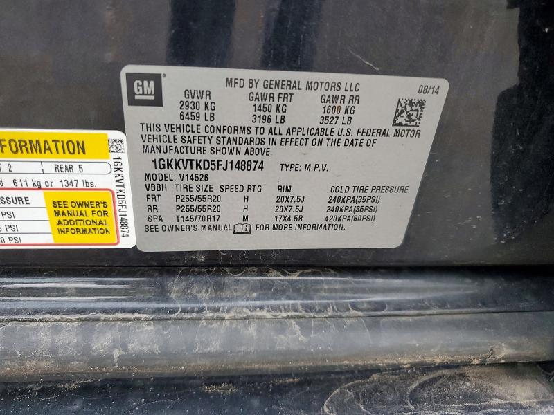 Photo 14 from auction – 2015 GMC ACADIA with VIN 1GKKVTKD5FJ148874