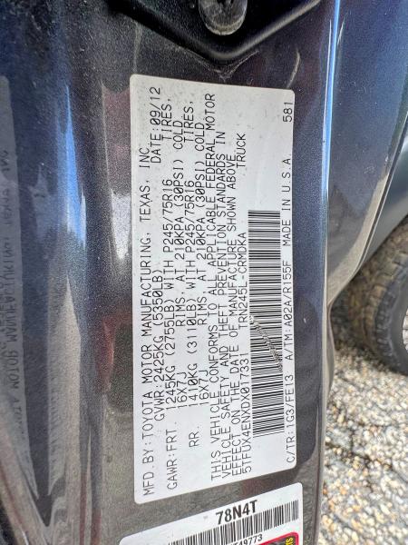 Photo 10 from auction – 2013 TOYOTA TACOMA with VIN 5TFUX4ENXDX017331