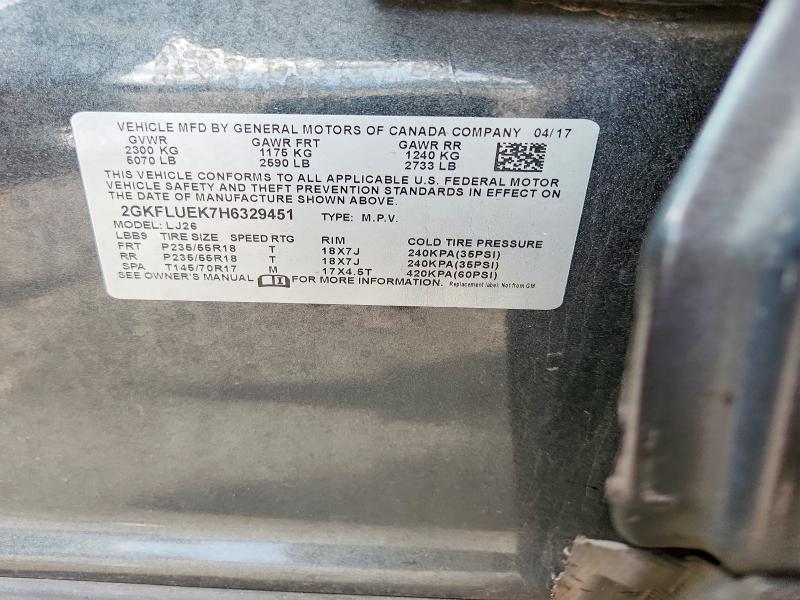 Снимка 14 от търг – 2017 GMC TERRAIN с VIN 2GKFLUEK7H6329451