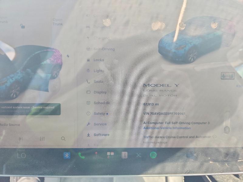 Photo 9 from auction – 2023 TESLA MODEL Y with VIN 7SAYGAEE9PF769961