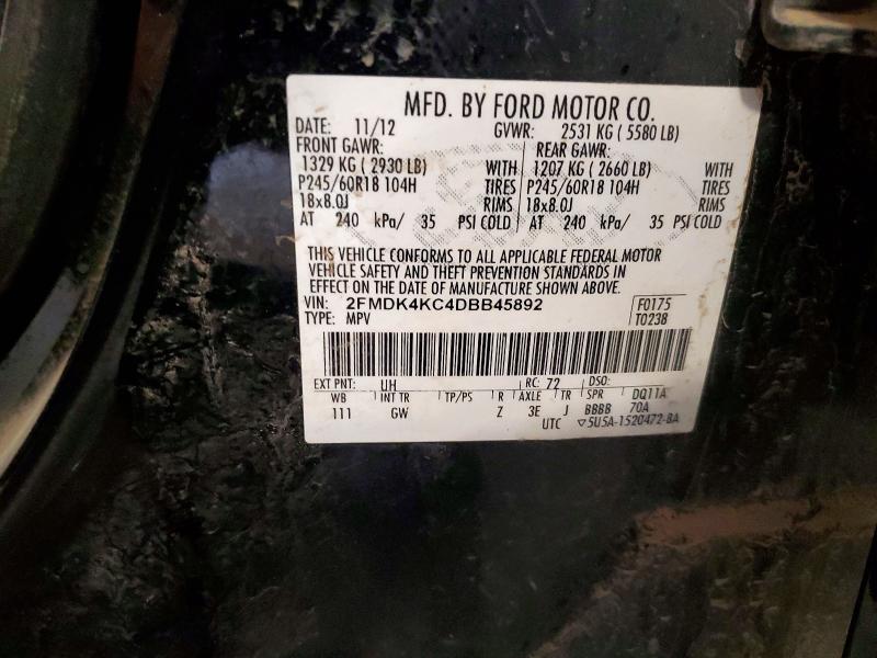 Photo 14 from auction – 2013 FORD EDGE with VIN 2FMDK4KC4DBB45892