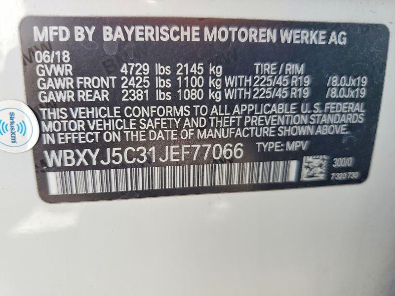Фото 14 с аукциона – 2018 BMW X2 с VIN WBXYJ5C31JEF77066