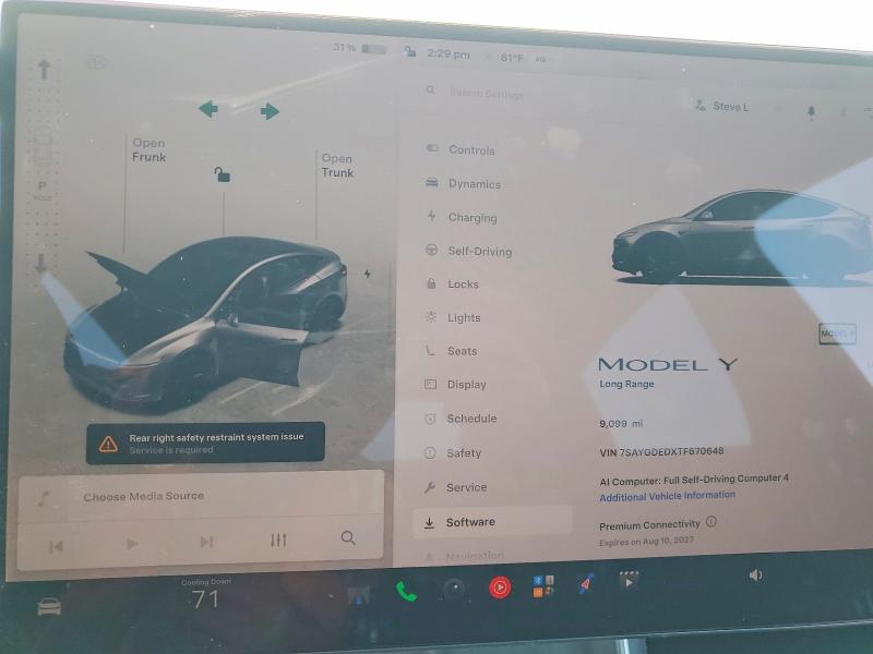 Photo 9 from auction – 2026 TESLA MODEL  Y with VIN 7SAYGDEDXTF670648